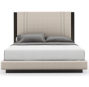 Decent Proposal Dark Chocolate and Champagne Gold Performance Fabric Upholstered Platform Bedroom Set