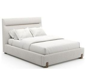 Counter Balance Oatmeal Queen Upholstered Panel Bed