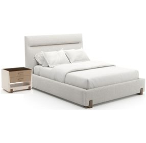 Counter Balance Oatmeal Upholstered Panel Bedroom Set