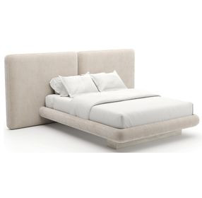 Overlap Ivory Upholstered Queen 2 Panel Bed