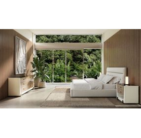 Counter Balance Chocolate Koto and Cloud 6 Drawer Dresser with Glass Top