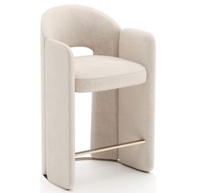 Overlap Ivory Upholstered Counter Height Stool