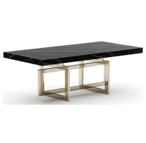 Wish You Were Here Black Marble and Whisper of Gold 48" Rectangular Cocktail Table
