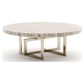 Wish You Were Here Sandstone and Whisper of Gold 48" Round Cocktail Table