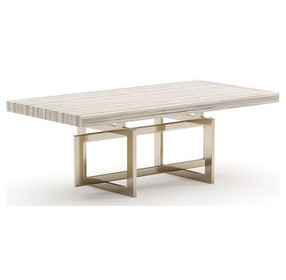Wish You Were Here Sandstone and Whisper of Gold 48" Rectangular Cocktail Table