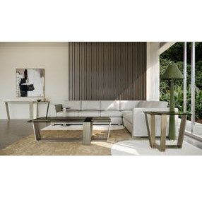 Counter Balance Brushed Gold and Smoked Bronze Glass Top Spot Table