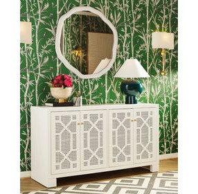 Claire Matte White Lacquer 4 Door Buffet