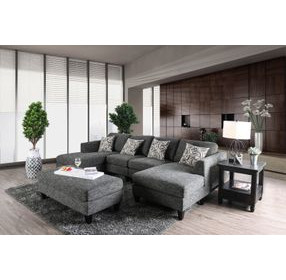 Lowry Gray 122" Sectional with Ottoman