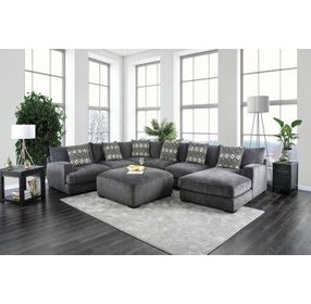 Kaylee Gray 147" Right Chaise Sectional with Ottoman