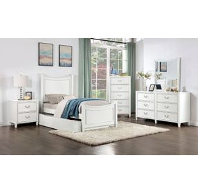 Lycoris White Youth Poster Bedroom Set with Trundle