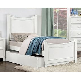 Lycoris White Youth Poster Bedroom Set with Trundle