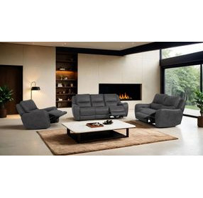 Demetrius Dark Gray Power Recliner with USB Charging