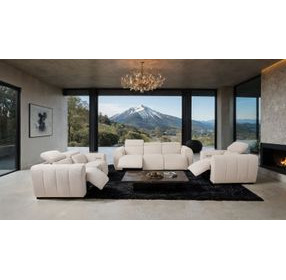 Thaddea White Power Recliner with USB Charging