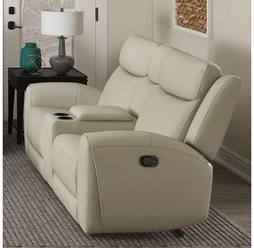 Jacobus Beige 78" Manual Reclining Loveseat with Console