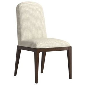 Verge Handcrafted Walnut and Beige Upholstered Side Chair Set of 2