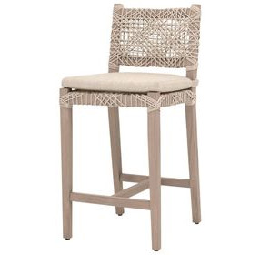 Costa Beige Performance Fabric Outdoor Counter Height Stool