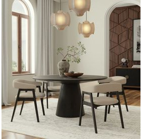 Cove Vintage Black Round Dining Room Set