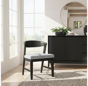 Cove Gray Upholstered Wood Back Side Chair Set of 2