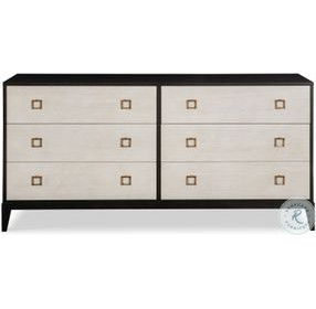 Details Case Charbrown And Coconut 6 Drawer Low Dresser
