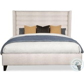Details Case Off White Upholstered King Wing Platform Bed