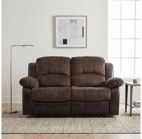 Cranley Dark Brown 63" Double Reclining Loveseat