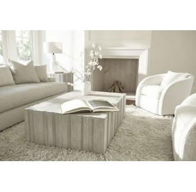 Tempo Beige Rectangular Cocktail Table with Casters