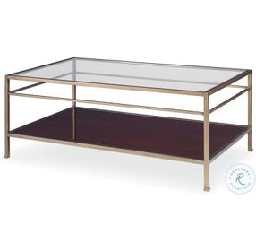 Hyde Park Glass And Antique Brass 29" Cocktail Table