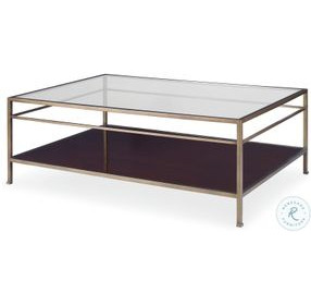 Hyde Park Glass And Antique Brass 37" Occasional Table Set