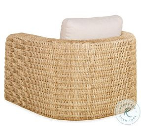Bottega Flax And Natural Rattan Swivel Chair