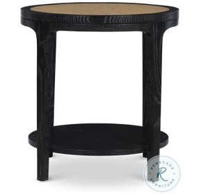 Rohan Black And Natural Cane Side Table