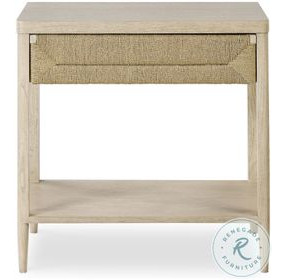 Palmetto Light Grey And Abaca Rope 1 Drawer Nightstand