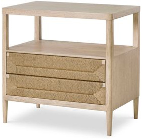 Palmetto Beige and Brown 2 Drawer Nightstand