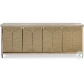 Palmetto Light Grey And Abaca Rope 4 Door Credenza