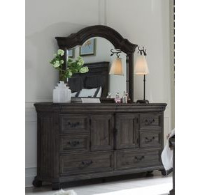 Bellamy Peppercorn 8 Drawer Dresser with Arched Mirror
