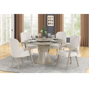 Gwendolyn Cerused Taupe 54" Round Dining Table