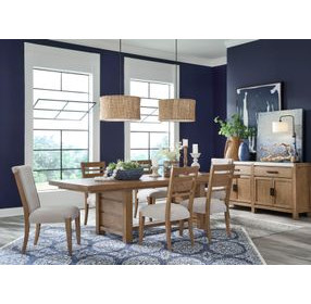 Foxrun Hollow Sierra Brown and White 4 Door Marble Top Sideboard