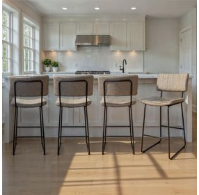 Tribeca Gray Upholstered Bar Stool