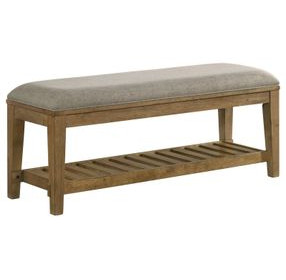 Andover Maple and Gray Upholstered Bed Bench with Storage