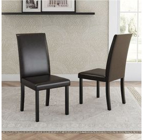 Kimonte Brown Upholstered Dining Side Chair Set of 2