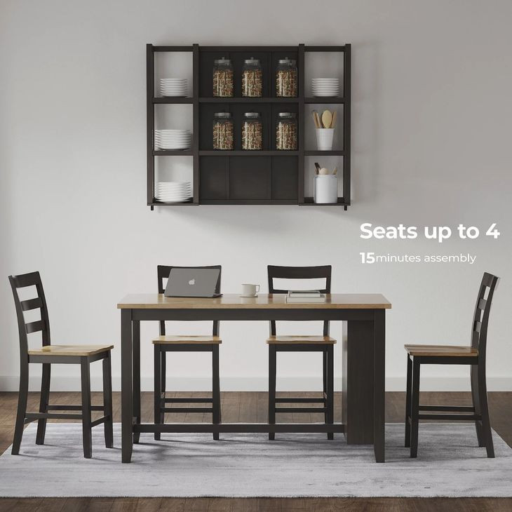 Gesthaven Natural And Brown Rectangular Counter Height Dining Table