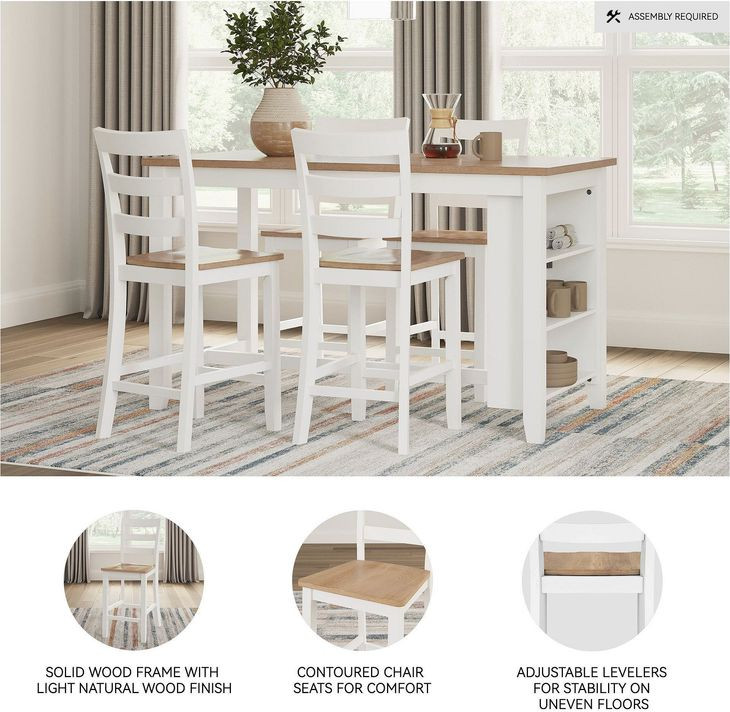 Gesthaven Natural And White Counter Height Stool Set Of 2