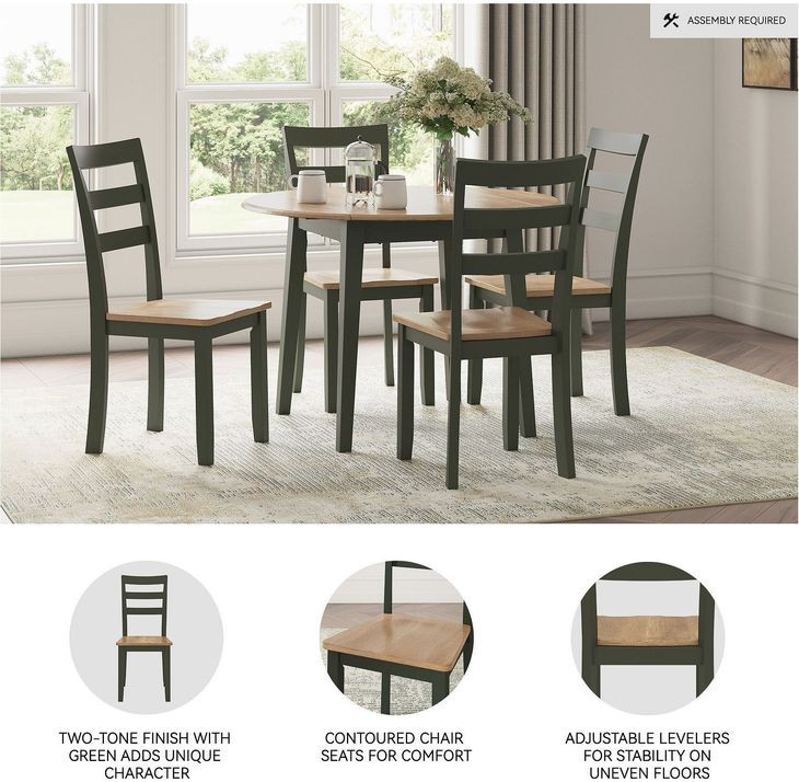 Gesthaven Natural And Green Side Chair Set Of 2
