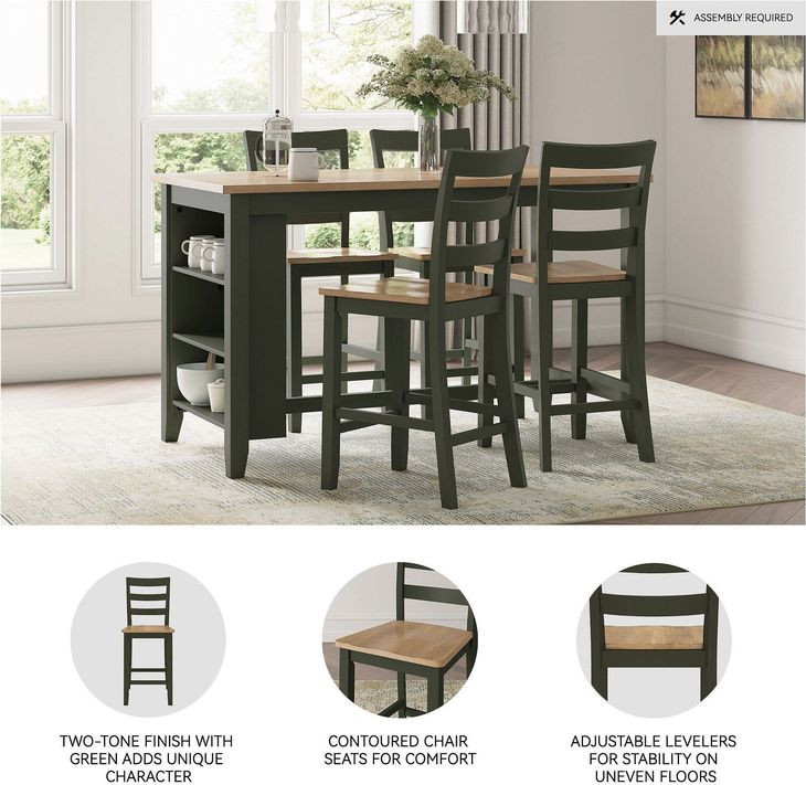 Gesthaven Natural And Green Counter Height Stool Set Of 2