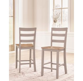 Loyander Natural and Gray Counter Height Stool Set of 2