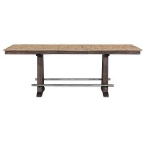 Transitions Driftwood and Sable Extendable Rectangular Counter Height Dining Room Set