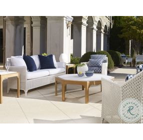 Tangier White And Natural Teak Occasional Table Set