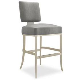 Reserved Seating Pewter Upholstered Counter Height Stool