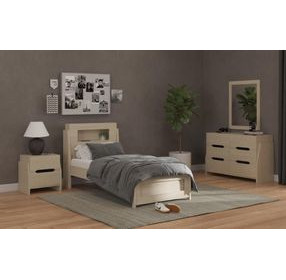 Darby Desert Youth Storage Panel Bedroom Set with USB Charging and LED