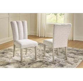 Grallegen Soft Gray Performance Fabric Upholstered Side Chair Set of 2