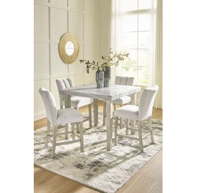 Grallegen Bisque and Gray Square Counter Height Dining Room Set